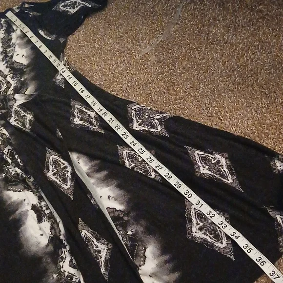 Soma womens black and white abstract pattern wrap midi dress size large - Picture 10 of 12